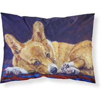 "Caroline's Treasures 7320PILLOWCASE Corgi Blue Lonesome Fabric Standard Pillowcase, Large, Multicolor"