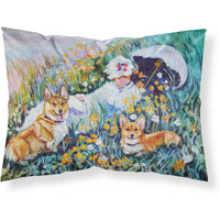 "Caroline's Treasures 7324PILLOWCASE Corgi Classics Fabric Standard Pillowcase, Large, Multicolor"