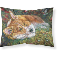 "Caroline's Treasures 7326PILLOWCASE Corgi Pastel Hummingbird Fabric Standard Pillowcase, Large, Multicolor"