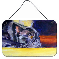 "Caroline's Treasures 7331DS812 Black French Bulldog Sunny Wall or Door Hanging Prints, 8 x 12"", Multicolor"