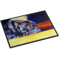 "Caroline's Treasures 7331MAT Black French Bulldog Sunny Indoor or Outdoor Mat, 18 x 27"", Multicolor"