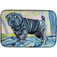 "Caroline's Treasures Blue Shar Pei Dish Drying Mat, 14"" x 21"", Multicolor"