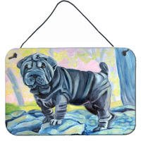 "Caroline's Treasures 7333DS812 Blue Shar Pei Wall or Door Hanging Prints, 8 x 12"", Multicolor"