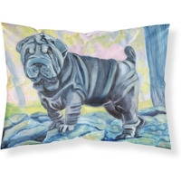 "Caroline's Treasures 7333PILLOWCASE Blue Shar Pei Fabric Standard Pillowcase, Large, Multicolor"