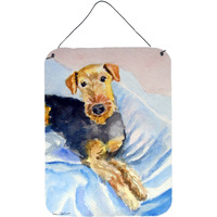 "Caroline's Treasures 7335DS1216 Cozy Airedale Terrier Wall or Door Hanging Prints, 16 x 12"", Multicolor"