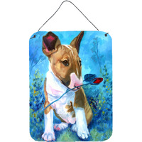 "Caroline's Treasures 7339DS1216 Bull Terrier Rose for Mom Wall or Door Hanging Prints, 16 x 12"", Multicolor"