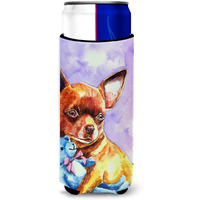 Chihuahua with Teddy Bear Ultra Beverage Insulators for slim cans 7340MUK