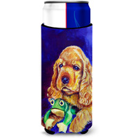 Cocker Spaniel with Frog Ultra Beverage Insulators for slim cans 7342MUK