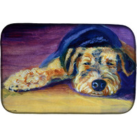 "Caroline's Treasures Snoozer Airedale Terrier Dish Drying Mat, 14 x 21, Multicolor"