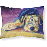 "Caroline's Treasures 7344PILLOWCASE Snoozer Airedale Terrier Fabric Standard Pillowcase, Large, Multicolor"