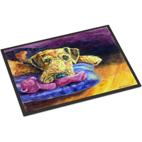 "Caroline's Treasures 7345MAT Airedale Terrier Teddy Bear Indoor or Outdoor Mat, 18 x 27"", Multicolor"
