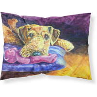 "Caroline's Treasures 7345PILLOWCASE Airedale Terrier Teddy Bear Fabric Standard Pillowcase, Large, Multicolor"