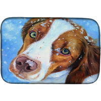 "Caroline's Treasures Snow Baby Brittany Spaniel Dish Drying Mat, 14"" x 21"", Multicolor"