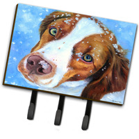 "Caroline's Treasures 7348TH68 Snow Baby Brittany Spaniel Leash or Key Holder, Large, Multicolor"