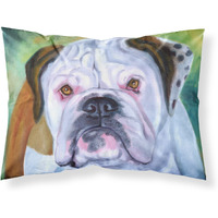 "Caroline's Treasures 7350PILLOWCASE Miss English Bulldog Fabric Standard Pillowcase, Large, Multicolor"