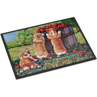 "Caroline's Treasures 7351JMAT Apple Helper Corgis Indoor or Outdoor Mat, 24 x 36"", Multicolor"