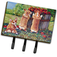 "Caroline's Treasures 7351TH68 Apple Helper Corgis Leash or Key Holder, Large, Multicolor"