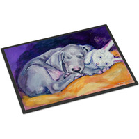 "Caroline's Treasures 7354MAT Weimaraner Snuggle Bunny Indoor or Outdoor Mat, 18 x 27"", Multicolor"