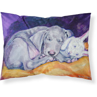 "Caroline's Treasures 7354PILLOWCASE Weimaraner Snuggle Bunny Fabric Standard Pillowcase, Large, Multicolor"