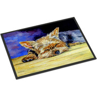 "Caroline's Treasures 7357MAT Yorkie Taking a Nap Indoor or Outdoor Mat, 18 x 27"", Multicolor"