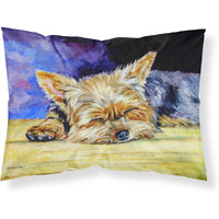 "Caroline's Treasures 7357PILLOWCASE Yorkie Taking A Nap Fabric Standard Pillowcase, Large, Multicolor"