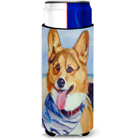 "Caroline's Treasures 7363MUK ""Corgi Beach Bandana Michelob Ultra Koozies for Slim Cans, Multicolor"