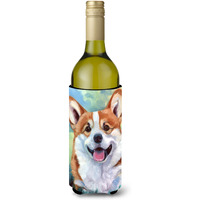 "Caroline's Treasures 7366LITERK ""Pembroke Corgi Happy Face"" Wine Bottle Hugger Koozie, 750ml, Multicolor"