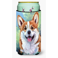 "Caroline's Treasures 7366TBC ""Pembroke Corgi Happy Face"" Tall Boy Hugger Koozie, Multicolor"