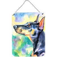 "Caroline's Treasures Watercolor Doberman Wall or Door Hanging Prints 7372DS1216, 16HX12W, Multicolor"