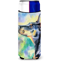 "Caroline's Treasures 7372MUK ""Watercolor Doberman Michelob Ultra Koozies for Slim Cans, Multicolor"