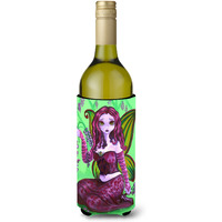 "Caroline's Treasures 7377LITERK ""Fairy Lady Wisteria"" Wine Bottle Hugger Koozie, 750ml, Multicolor"