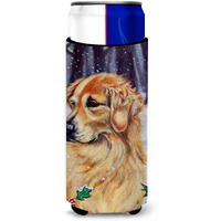 "Caroline's Treasures 7381MUK ""Golden Retriever Holly Michelob Ultra Koozies for Slim Cans, Multicolor"