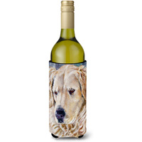 "Caroline's Treasures 7382LITERK ""Golden Retriever Contemplation"" Wine Bottle Hugger Koozie, 750ml, Multicolor"