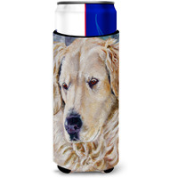 "Caroline's Treasures 7382MUK ""Golden Retriever Contemplation Michelob Ultra Koozies for Slim Cans, Multicolor"