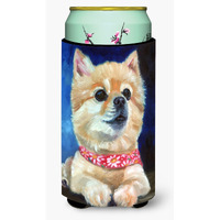 "Caroline's Treasures 7392TBC ""Fancy Bandana Pomeranian Puppy"" Tall Boy Hugger Koozie, Multicolor"