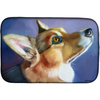 "Caroline's Treasures Corgi Devotion Dish Drying Mat, 14"" x 21"", Multicolor"