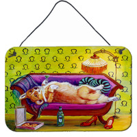 "Caroline's Treasures Corgi Home Alone Wall or Door Hanging Prints 7406DS812, 8HX12W, Multicolor"