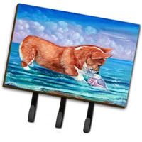 "Caroline's Treasures Corgi Sea Shell Find Leash or Key Holder 7407TH68, Triple, Multicolor"
