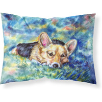 "Caroline's Treasures Corgi Tuckered Out Fabric Standard Pillowcase 7409PILLOWCASE, Multicolor"