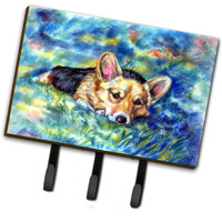 "Caroline's Treasures Corgi Tuckered Out Leash or Key Holder 7409TH68, Triple, Multicolor"