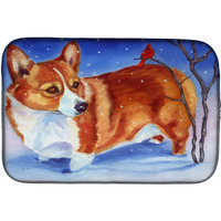 "Caroline's Treasures Corgi Cardinal Buddy Dish Drying Mat, 14 x 21, Multicolor"