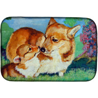 "Caroline's Treasures Corgi Momma's Love Dish Drying Mat, 14 x 21, Multicolor"