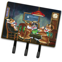 "Caroline's Treasures Corgi Playing Poker Leash or Key Holder 7416TH68, Triple, Multicolor"