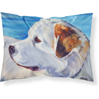 "Caroline's Treasures Pyrenees at the Beach Fabric Standard Pillowcase 7417PILLOWCASE, Multicolor"