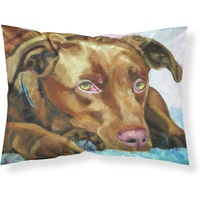 "Caroline's Treasures Chocolate Labrador Waiting Fabric Standard Pillowcase 7420PILLOWCASE, Multicolor"