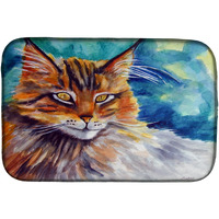 "Caroline's Treasures Maine Coon Cat Watching You Dish Drying Mat, 14"" x 21"", Multicolor"