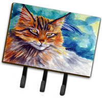 "Caroline's Treasures Maine Coon Cat Watching you Leash or Key Holder 7421TH68, Triple, Multicolor"