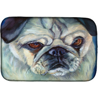 "Caroline's Treasures Pug In Thought Dish Drying Mat, 14"" x 21"", Multicolor"