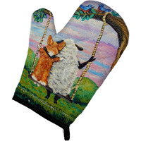 "Caroline's Treasures 7439OVMT Corgi with Sheep Love Grows Oven Mitt, 12"" by 8.5"", Multicolor"