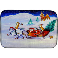 "Caroline's Treasures Corgi Highhacked Santa Claus Sleigh Dish Drying Mat, 14"" x 21"", Multicolor"